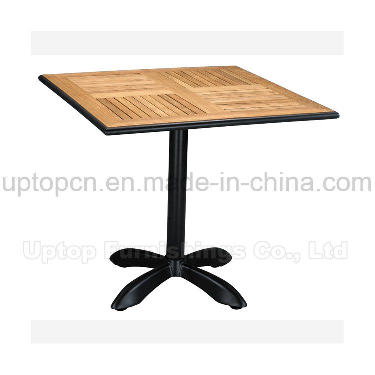 Square Outdoor Restaurant Solid Wood Tables with Aluminum Steel Edge (SP-AT327)