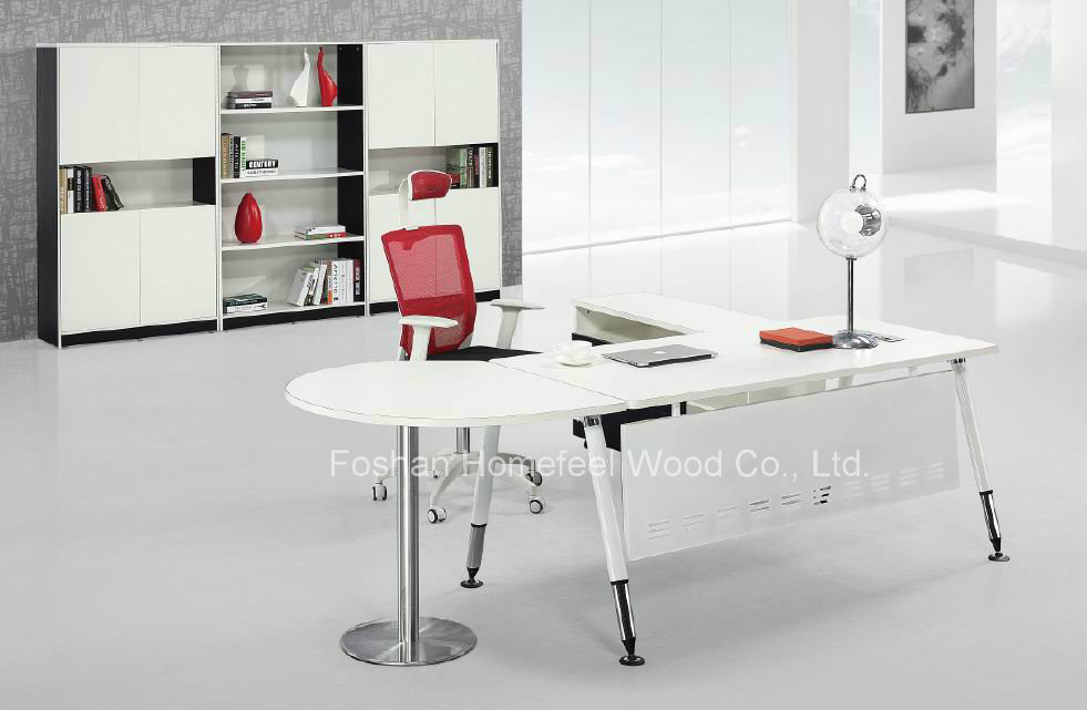 Modern Design L Shape White Office Desk (HF-AA028)