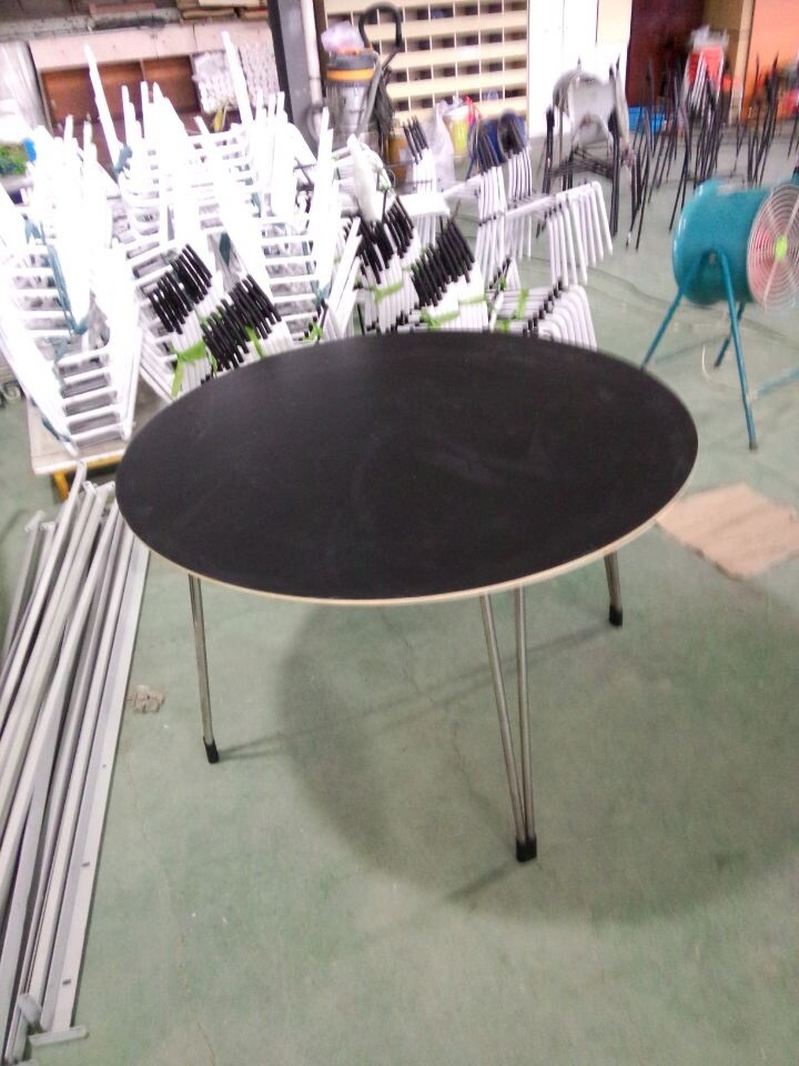 No Fold Stainless Steel Round Dining Room Table
