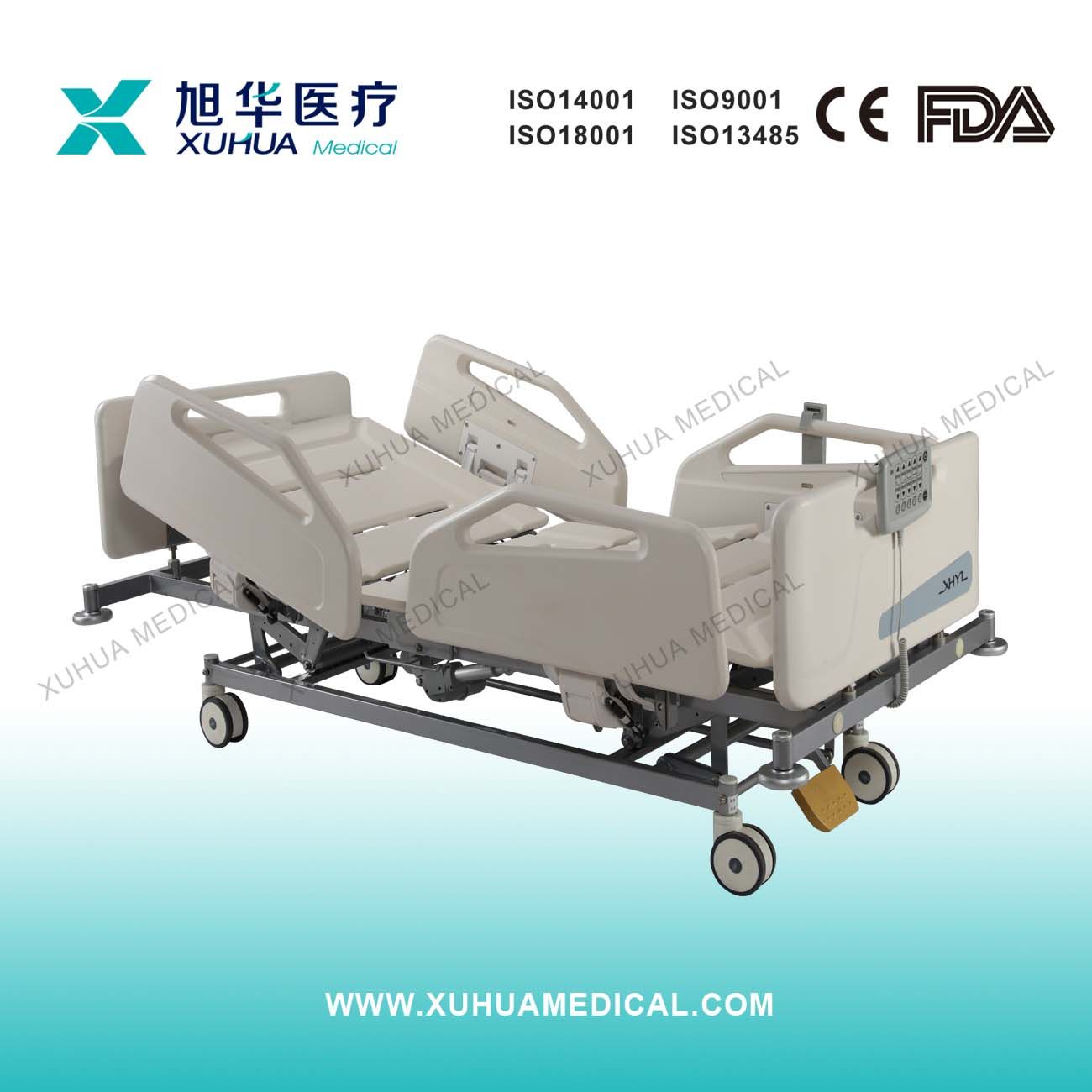 Ce Approved Motorized Five Functions Electric Hospital ICU Bed
