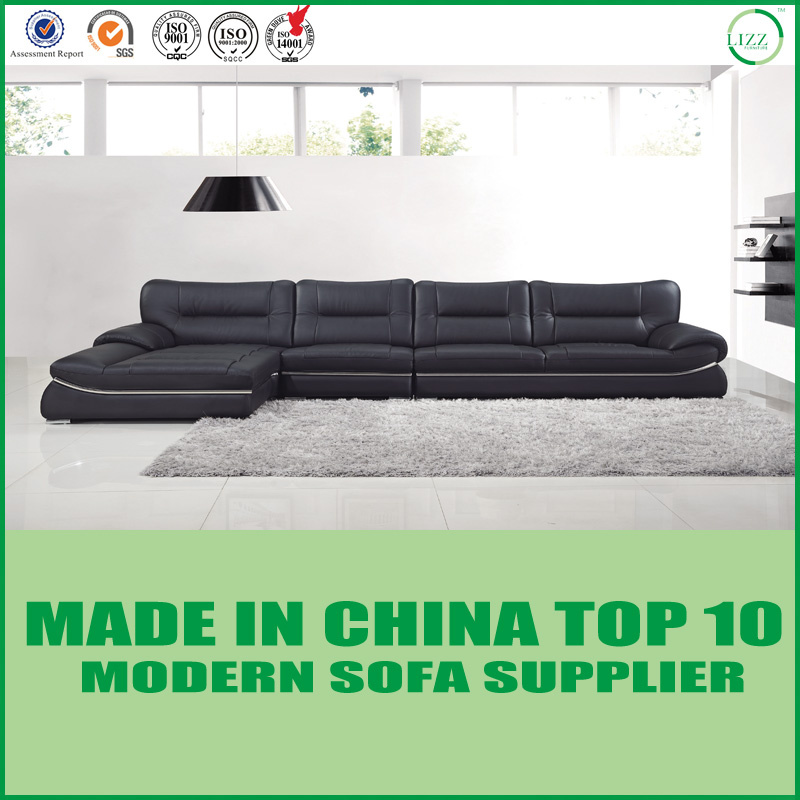 Modern Hotel Reception Leather Furniture L Shape Leisure Sofa