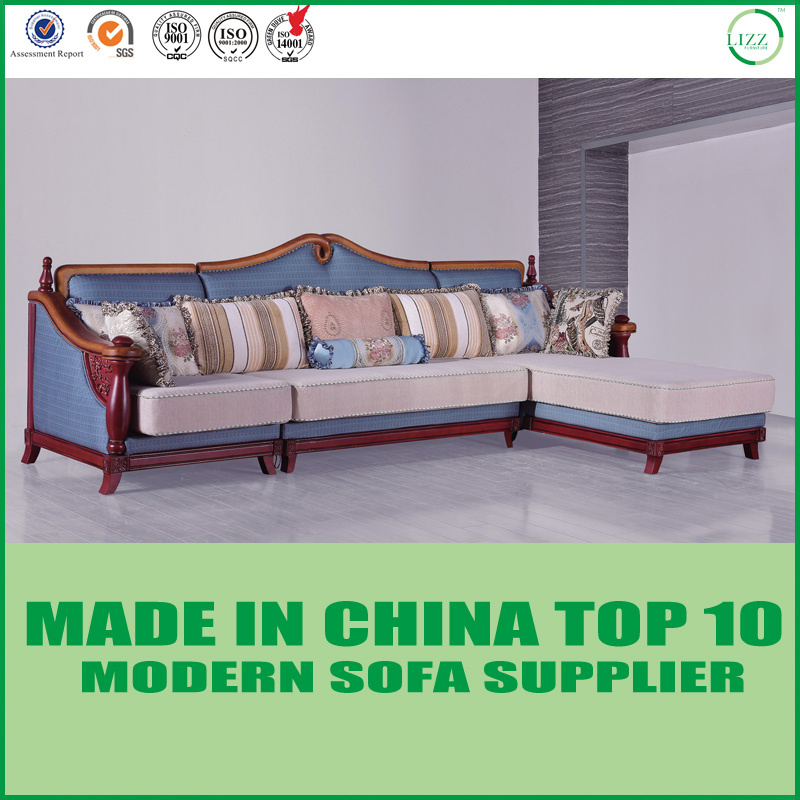 Dubai Living Room Furniture Wooden Fabric Sofa