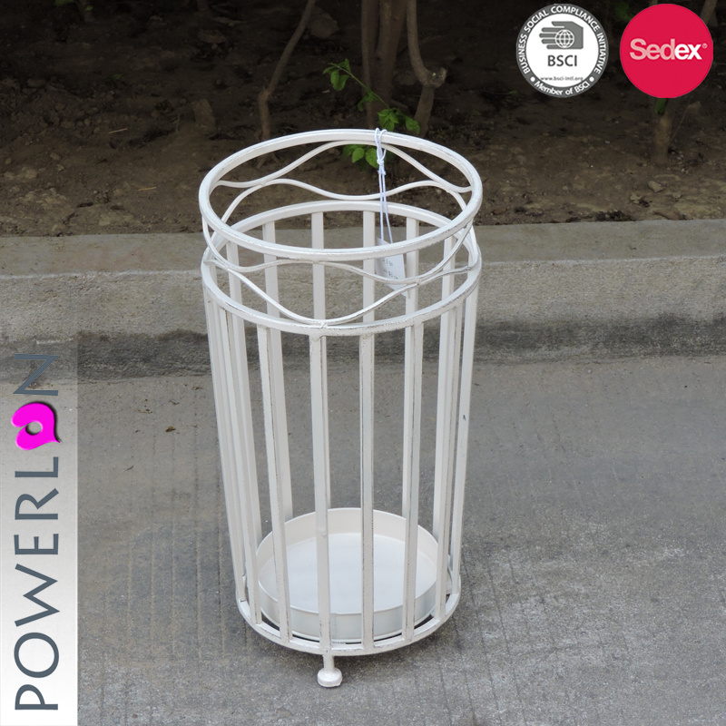 Metal Round Umbrella Holder Home Decor Antique White