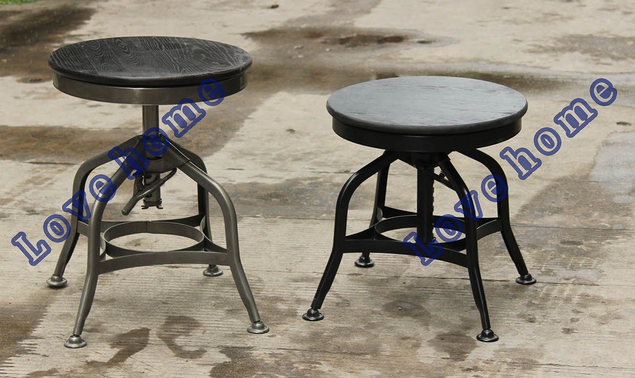 Modern Industrial Restaurant Vintage Toledo Wooden Counter Barstools