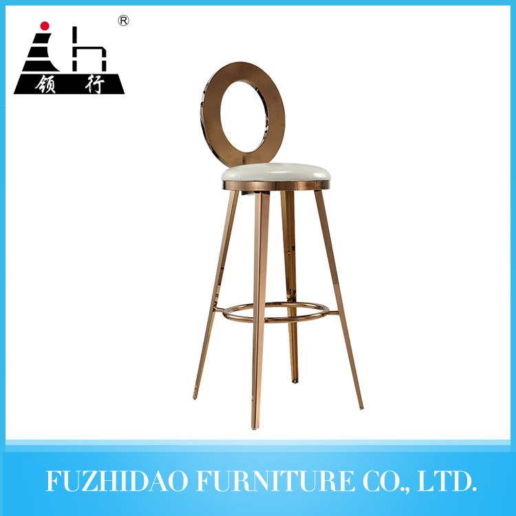 Bar Furniture Gold Stainless Steel High Bar Chair
