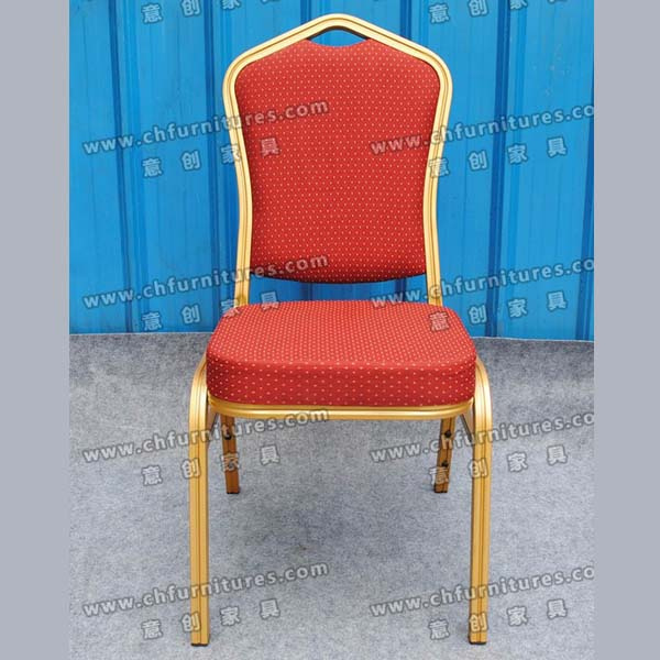 Iron Hotel Chair with Red Fabric (YC-ZL22-03)