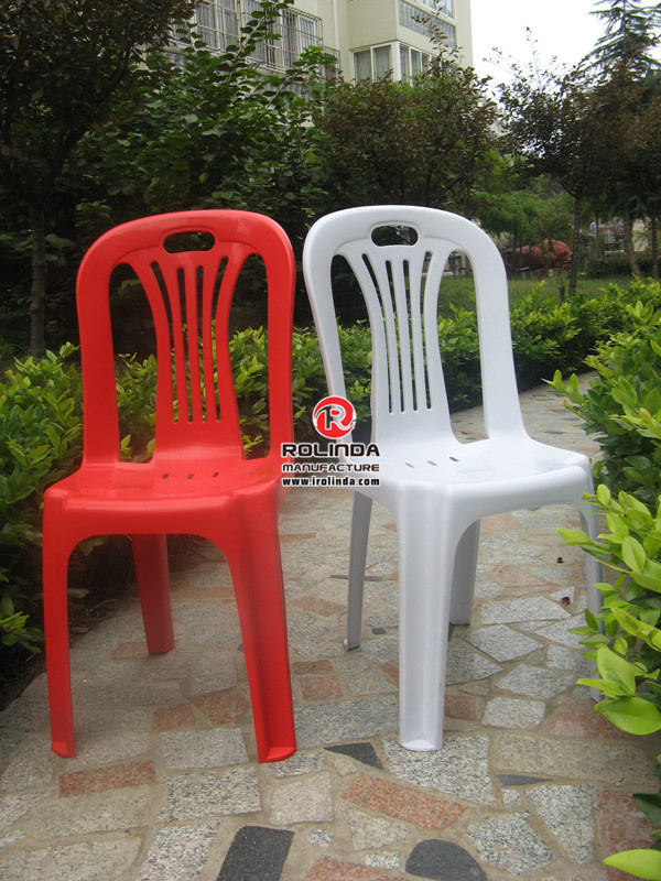 Outdoor Stackable Plastic Chair Without Armrest