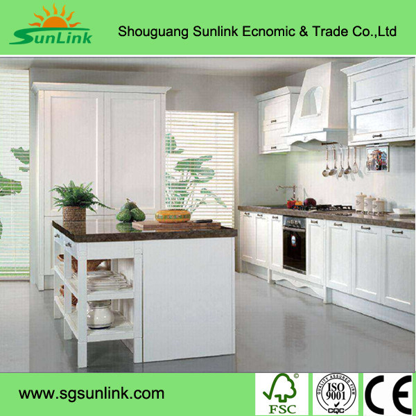 Solid Wood Kitchen Cabinet Manufacturer in White Color