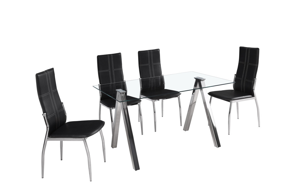 Elegant Square Glass Dining Table Dining Set (DT054)