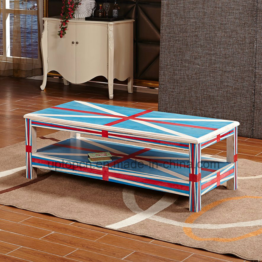 Wood Rectangle Table with Shelf Layer for Living Room (SP-RT552)
