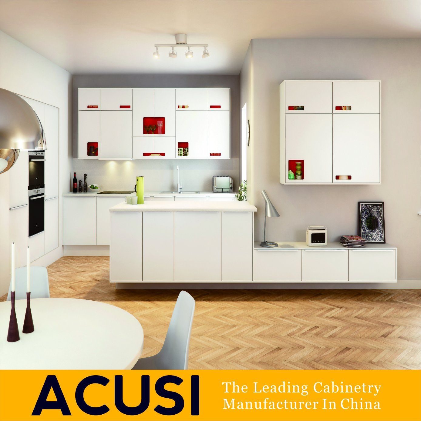 Wholesale Modern Linear Style Lacquer Kitchen Cabinets Kitchen Furniture Home Furniture (ACS2-L92)