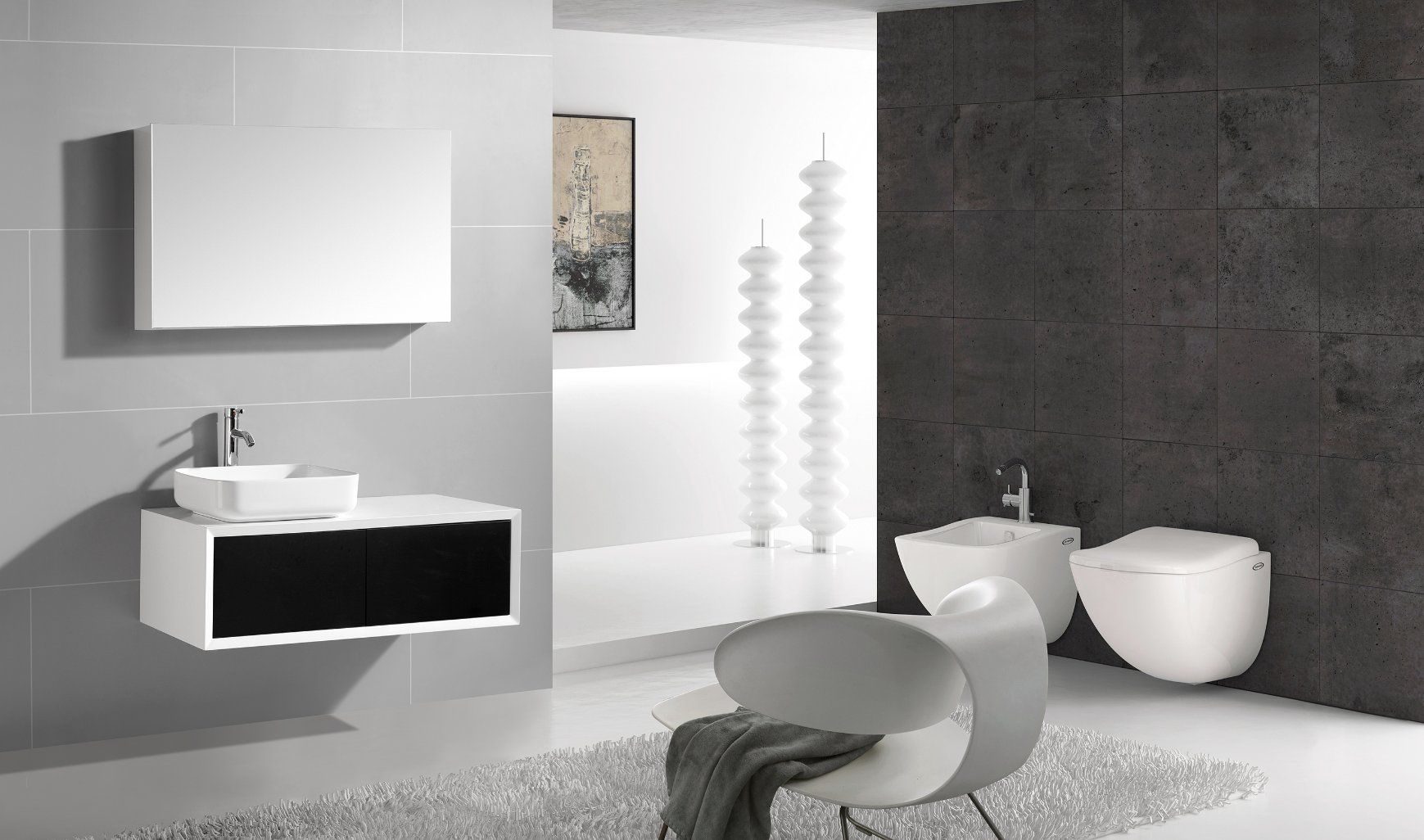 PVC Vanity with Ceramic Basin and Mirror Cabinet