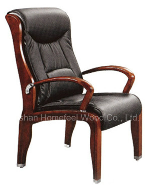 Solid Wood Genuine Cow Leather Conference Meeting Chair (HF-CH029)