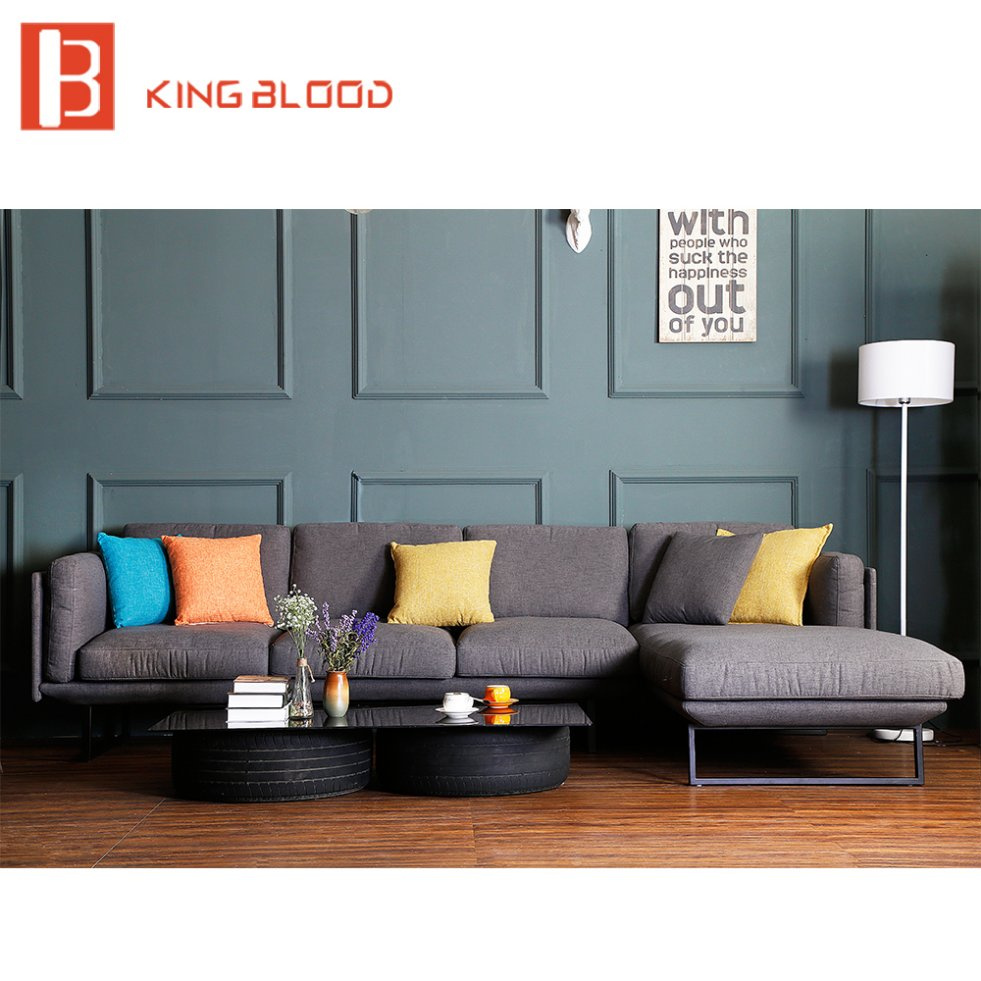 Royal Style Dubai Modern Fabric Sofa Furniture with Metal Frame