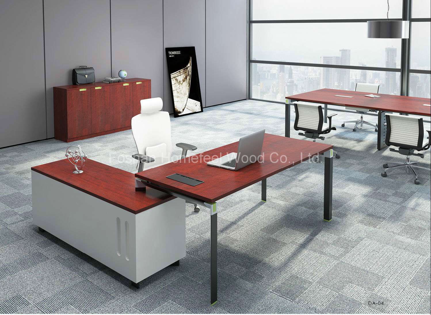 High End Wooden Bureau Furniture Office Boss Table (HF-YZ04)