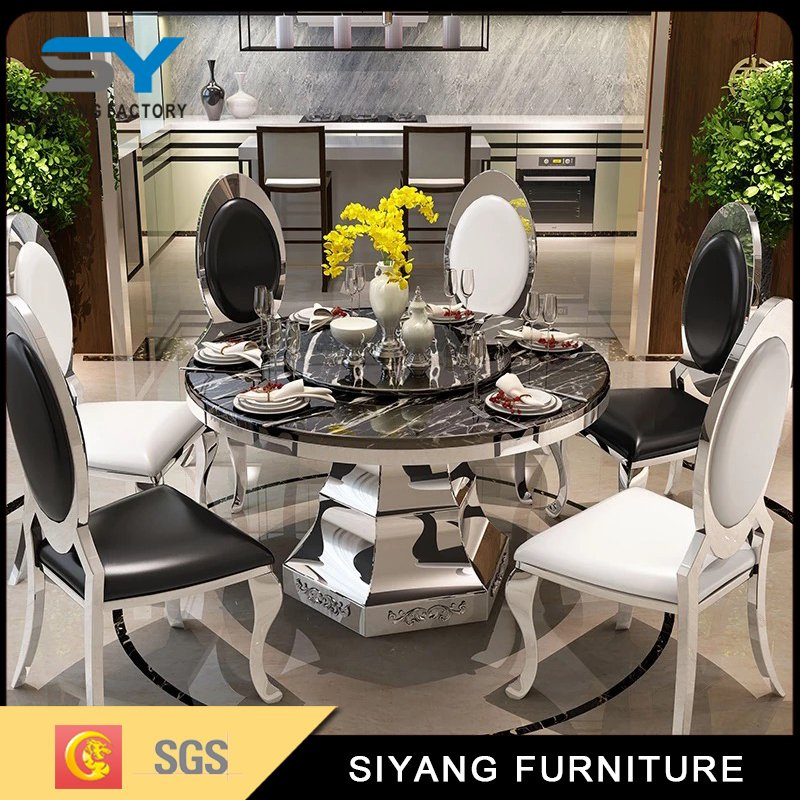 Modern Design Gold Dining Room Set Round Table