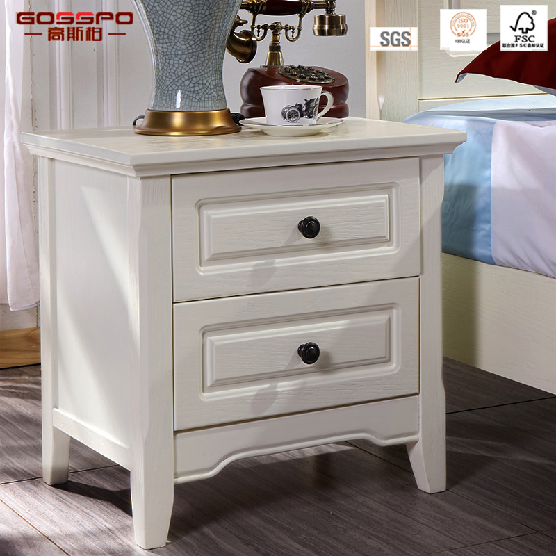 Solid Red Oak Painted Bedroom Nightstands Bedside Cabinet (GSP14-006)
