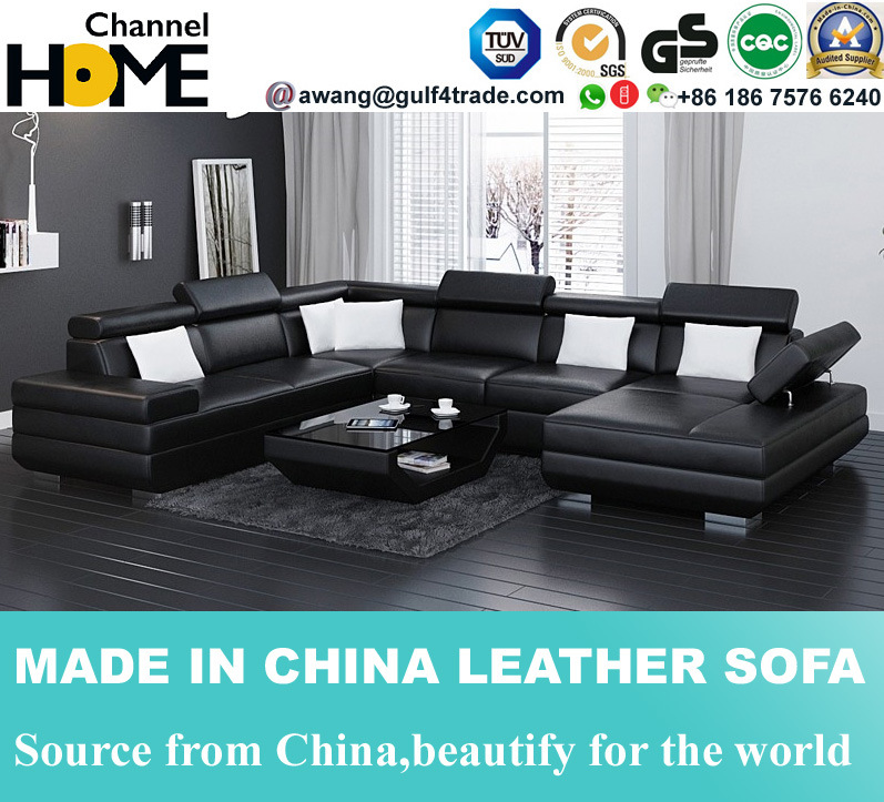 Modern Home Furniture Leather Sofa Headrest and Armrest Adjustable (HC1037)