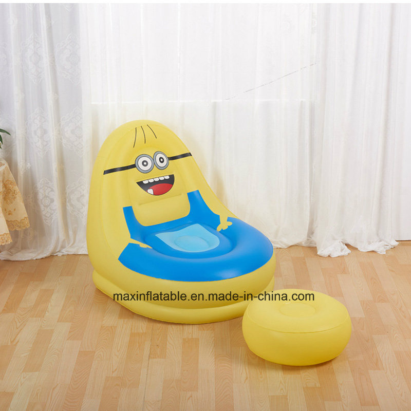 Indoor Living Room Furniture Inflatable Flocked PVC Lazy Air Sofa