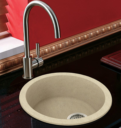 Round Size Granite Quartz Stone Washing Sink for Kitchen