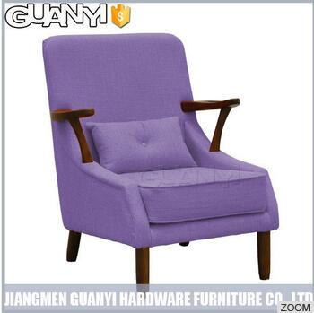 Orange Color Wooden Legs Cheap Modern Sofa with Soft Cushion