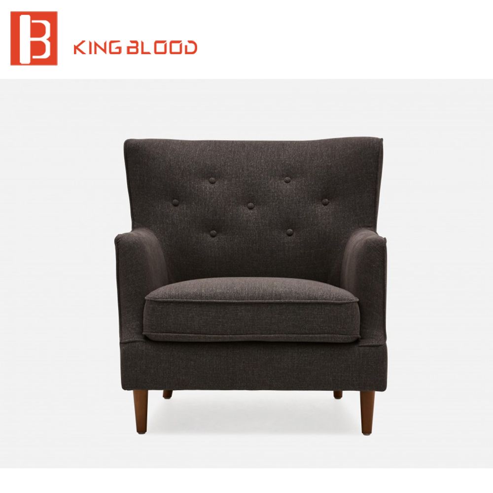 Classic Style Wooden Leg Extenders Office Fabric Chair for Resting Room