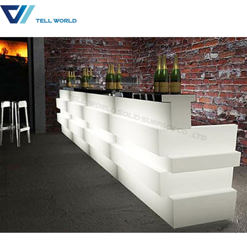 Fast Food Restaurant Modern Bar Nightclub LED Furniture Bar Counters