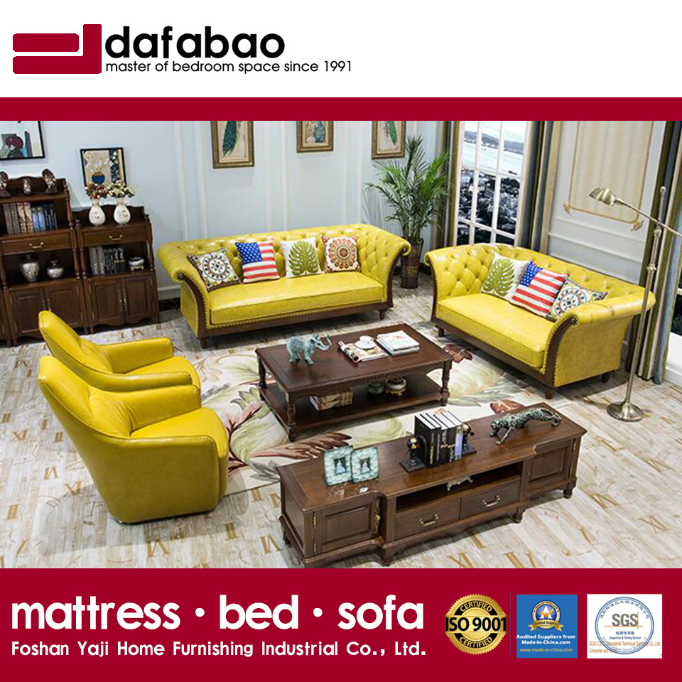 American Style Modern Genuine Leather Sofa for Home Furniture (AS846)