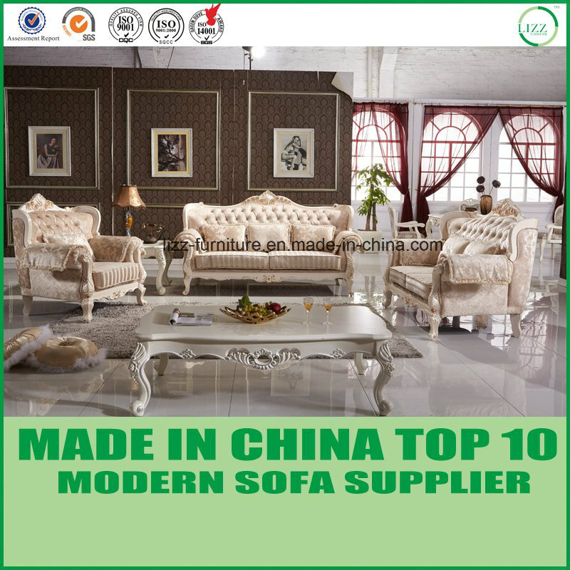 Classic Wooden Furniture Leisure Living Room 1+2+3 Fabric Sofa