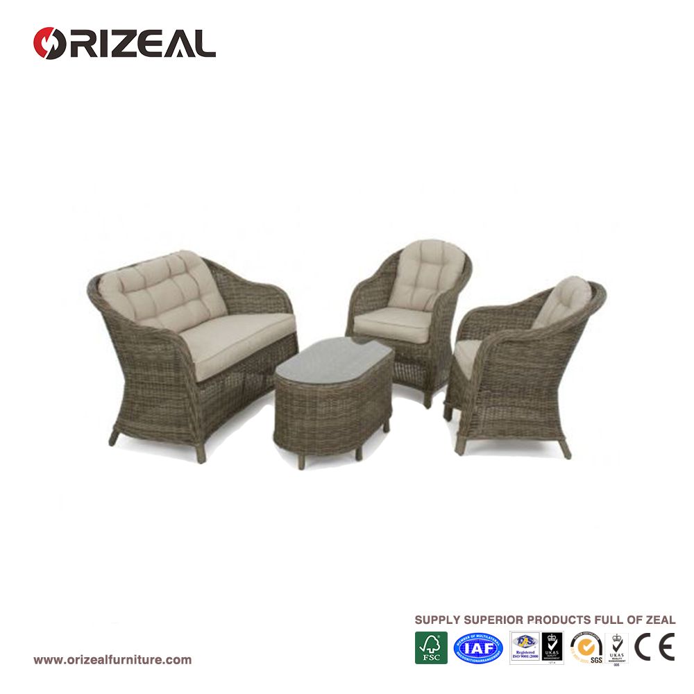 Outdoor Rattan Round High Back Sofa Set Oz-Or070