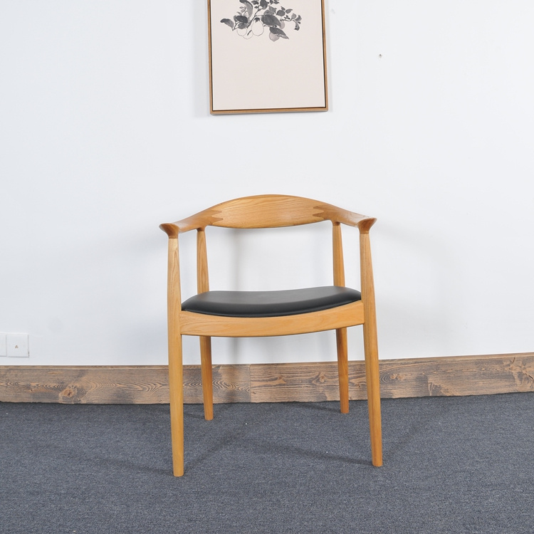 Ash Wooden Leather Seat Dining Room Furniture Restaurant Chairs