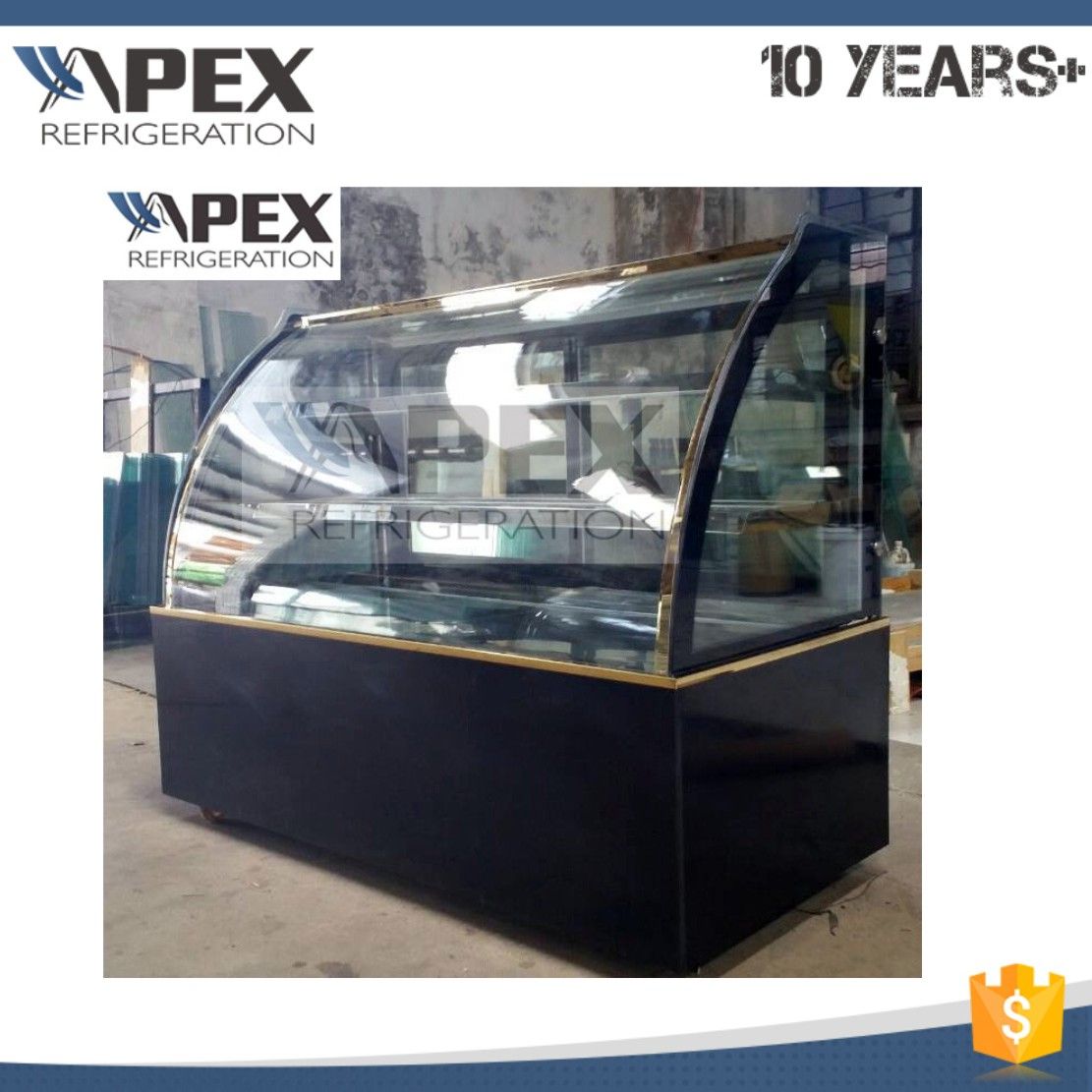 Double Sliding Door Cake Showcase/Fresh Display Cabinet with Embraco Compressor