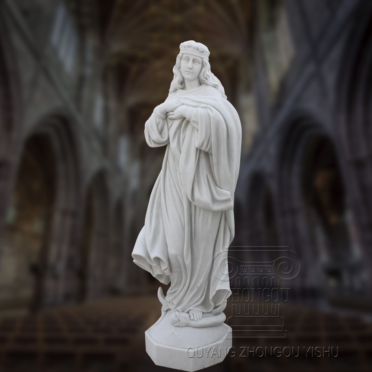 High Quality Marble Statue of Mary Sculpture of Church Decoration