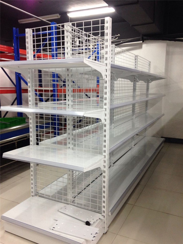Wire Mesh Cold Steel Supermarket Shelving Store Display Shelf