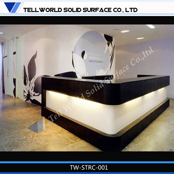 Acrylic Solid Surface Standing Reception Desk with High Quality