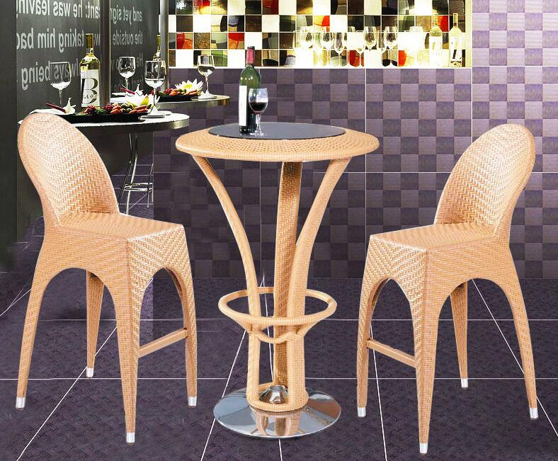 Rattan high Chair Rattan Bar Chair Set Rattan Furniture