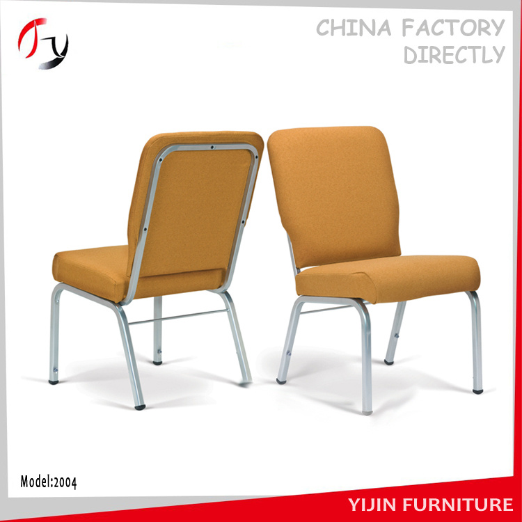 Yellow Fabric Silver Legs Church Auditorium Chair (JC-101)