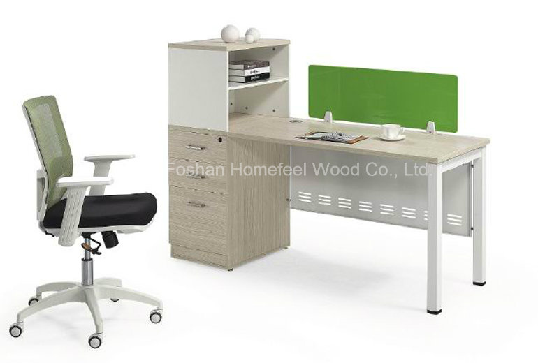 Melamine Computer Desk Office Furniture Staff Desk with Hutch (HF-CC0010)