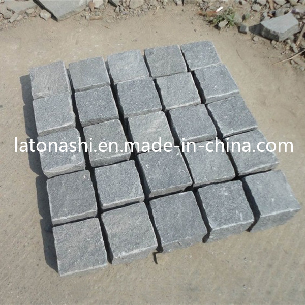 Natural G654 Cobblestone, Polished Dark Grey Granite Driveway Paving Stone