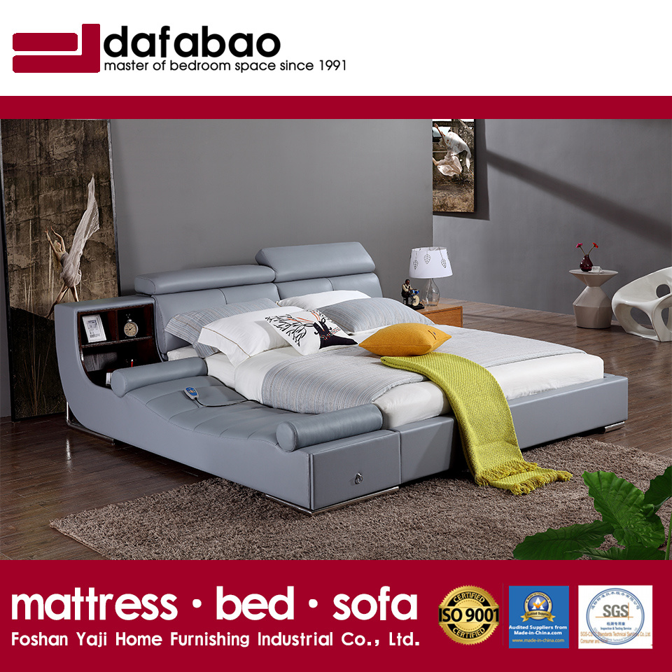 Japanese and Korean Modern Style Genuine Leather Soft Bed for Bedroom Furniture-Fb8155