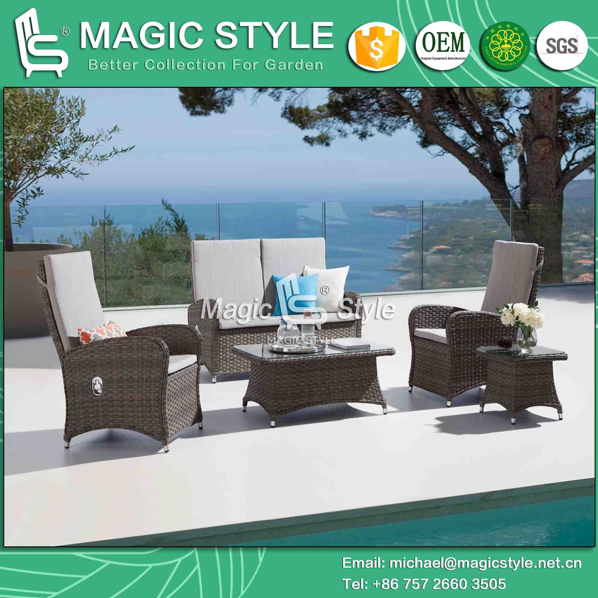 Rattan Relax Chair with Cushion Wicker Weaving Pneumatic Chair Garden Wicker Relax Chair Outdoor Rattan Pneumatic Sofa Patio Sofa Set