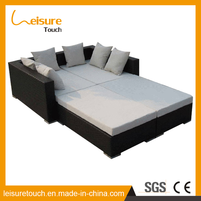 Fashion Multi-Function Outdoor Garden Furniture Rattan Lounger Chair Lying Bed Sofa Set