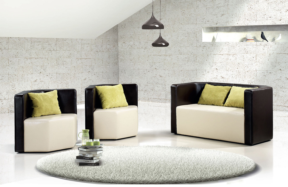 Modern Office Salon Leather Lobby Sitting Waiting Room Sofa