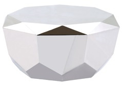 Stainless Steel Coffee Table with Diamond Shape and Mirror Finish