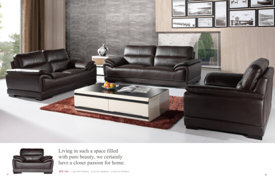 Modern Living Room Furniture Leather Sofa with Genuine Leather