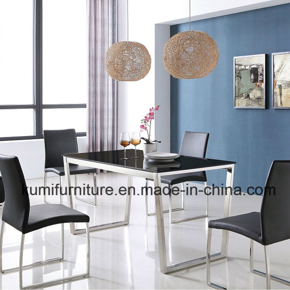 Model Hotel Tempered Glass Dinner Table
