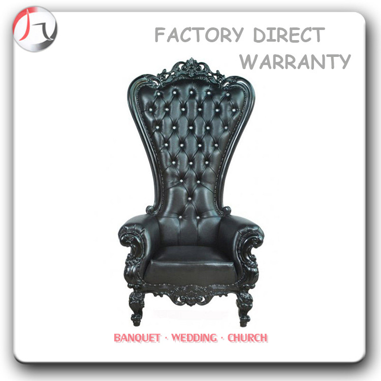 Black Leather Patterned Frame Hotel Gallery Chair (KC-08)
