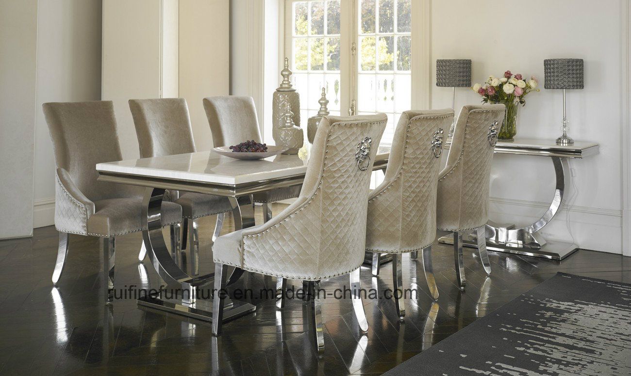 Dining Room Furniture Modern Marble Top Dining Table Set