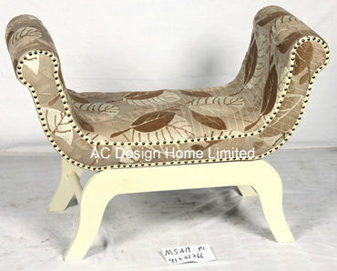 Vintage PU Leather/Wooden Indoor Bed Room Single Seat U Shape Bench