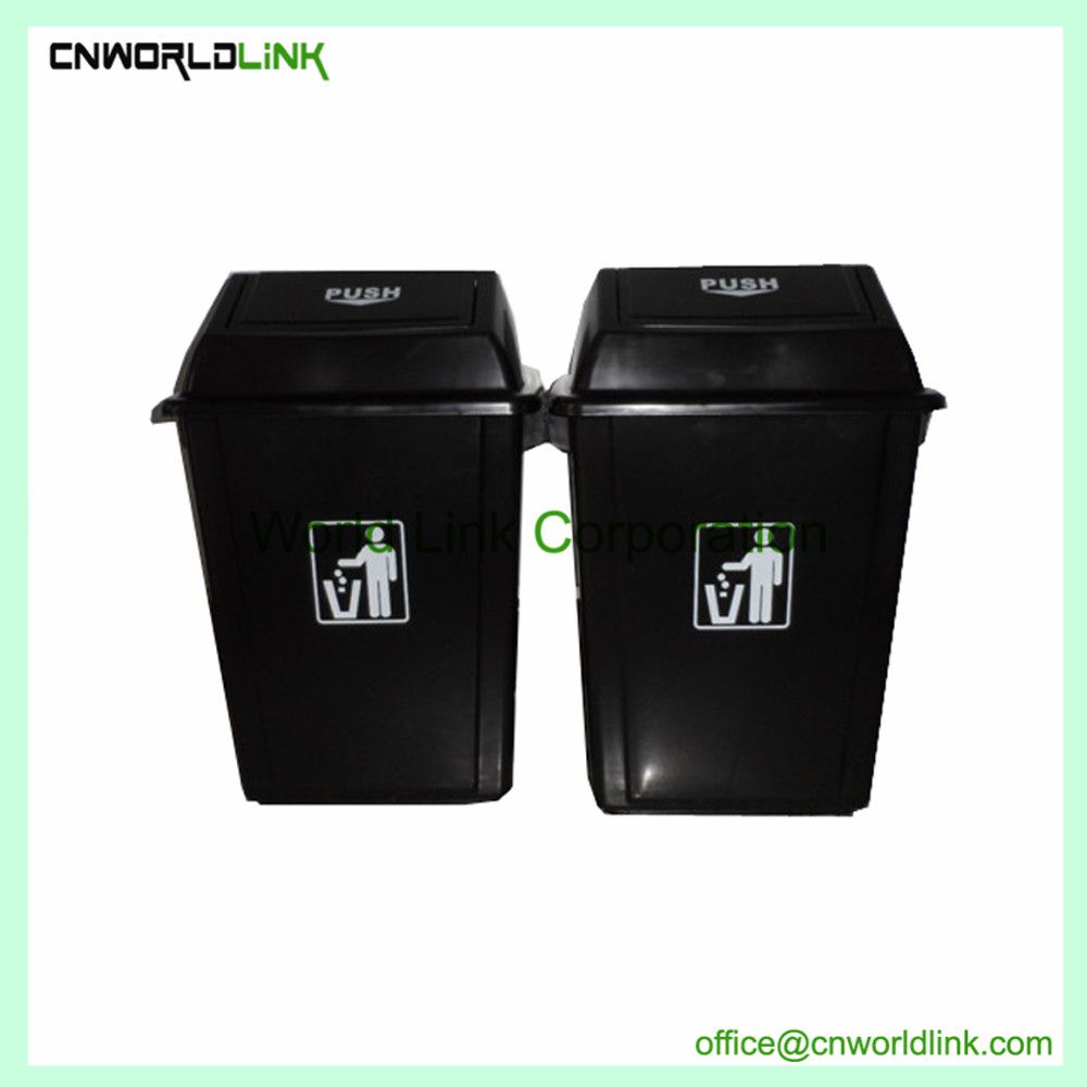 Plastic PP Push Lid 40 L Office Indoor Garbage Bin